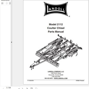 Landoll 2112 Coulter Chisel Parts Manual F-1103-0721