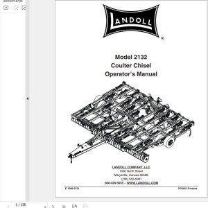 Landoll 2132 Coulter Chisel Operator’s Manual F-1099-0721