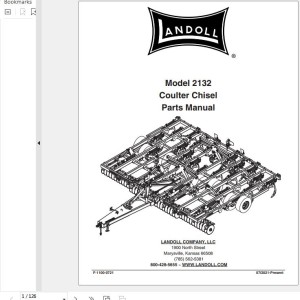 Landoll 2132 Coulter Chisel Parts Manual F-1100-0721