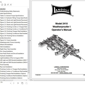 Landoll 2410 Weatherproofer I Operator’s Manual F-620-0912