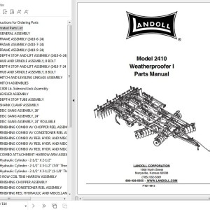 Landoll 2410 Weatherproofer I Parts Manual F-621-0912