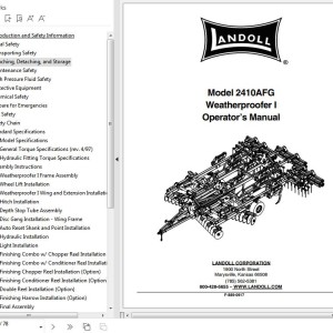 Landoll 2410AFG Weatherproofer I Operator’s Manual F-889-0917