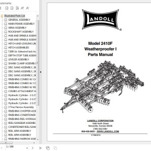 Landoll 2410F Weatherproofer I Parts Manual F-736-0114