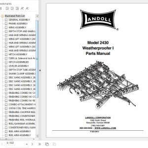 Landoll 2430 Weatherproofer I Parts Manual F-653-0912