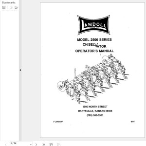 Landoll 2500 Series Chiselvator Operator’s Manual F-240-697