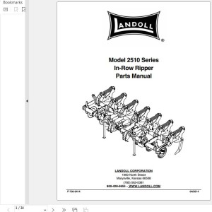 Landoll 2510 Series In-Row Ripper Parts List F-730-0414 2014