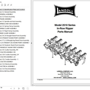 Landoll 2510 Series In-Row Ripper Parts List F-730-0414