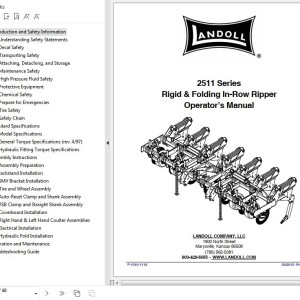 Landoll 2511 Series Rigid And Folding In-Row Ripper Operator’s Manual F-1010-1118