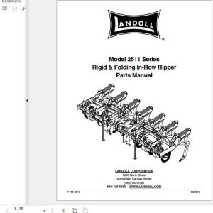 Landoll 2511 Series Rigid And Folding In-Row Ripper Parts Manual F-730-0315