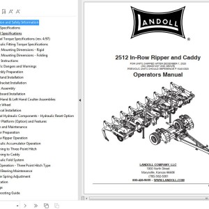 Landoll 2512 In-Row Ripper And Caddy Operator’s Manual F-1040-0120