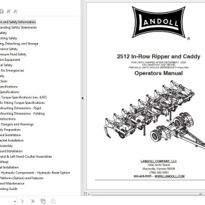 Landoll 2512 In-Row Ripper And Caddy Operator’s Manual F-1040-0122