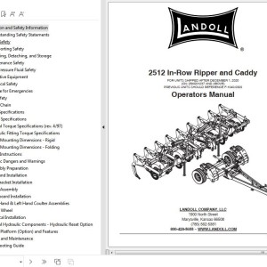 Landoll 2512 In-Row Ripper And Caddy Operator’s Manual F-1040-1220