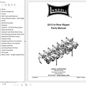 Landoll 2512 In-Row-Ripper Parts Manual F-1039-0519