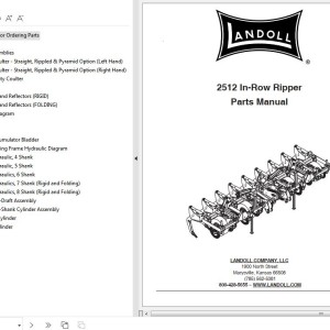 Landoll 2512 In-Row-Ripper Parts Manual F-1039-1020