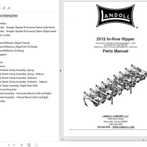 Landoll 2512 In-Row-Ripper Parts Manual F-1039-1220