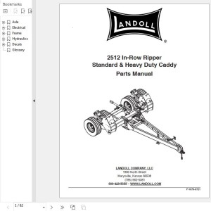 Landoll 2512 In-Row Ripper Standard & Heavy Duty Caddy Parts Manual F-1075-0721