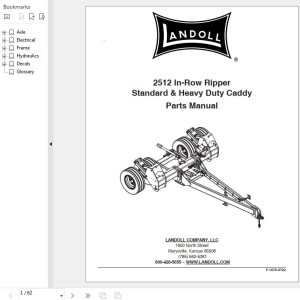 Landoll 2512 In-Row Ripper Standard & Heavy Duty Caddy Parts Manual F-1075-0722