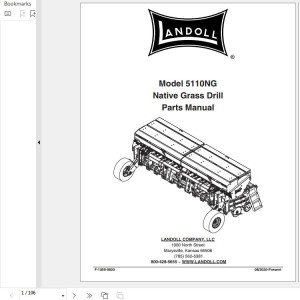 Landoll 5110NG Native Grain Drill Parts Manual F-1059-0820