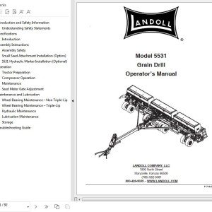 Landoll 5531 Grain Drill Operator’s Manual F-716-0921