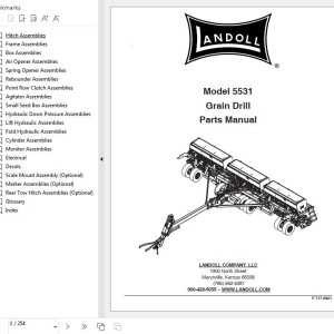 Landoll 5531 Grain Drill Parts Manual F-717-0921