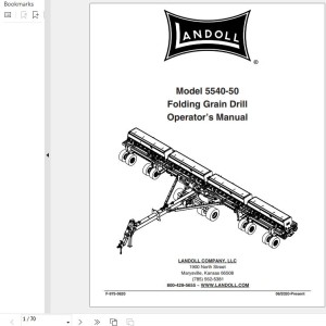 Landoll 5540-50 Series Folding Grain Drill Operator’s Manual F-975-0620