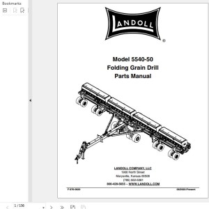 Landoll 5540-50 Series Folding Grain Drill Parts Manual F-976-0620