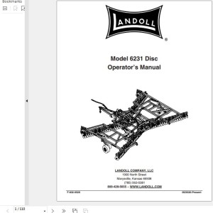 Landoll 6231 Tandem Disc Harrow Operator’s Manual F-832-0520A