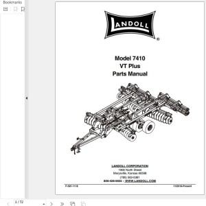 Landoll 7410 VT Plus Parts Manuall F-587-1118