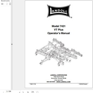 Landoll 7431 VT Plus Operator’s Manual F-561-1118