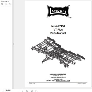 Landoll 7450 VT Plus Parts Manual F-608-1118