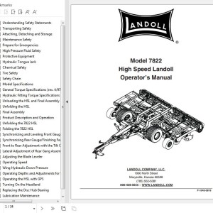 Landoll 7822 High-Speed Landoll Operator’s Manual F-1045-0819