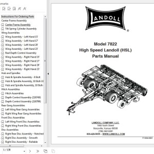 Landoll 7822 High-Speed Parts Manual F-1034-0321