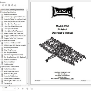 Landoll 8550 Finisholl Operator’s Manual F-816-0322