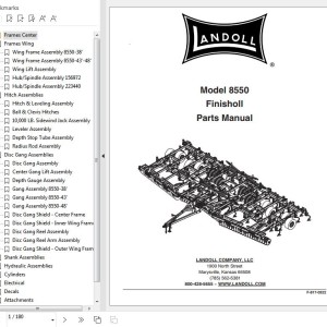 Landoll 8550 Finisholl Parts Manual F-817-0322