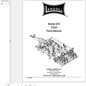 Landoll 875 Tilloll Parts Manual F-249-0920