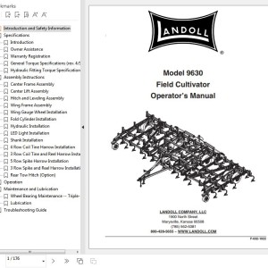 Landoll 9630 Field Cultivators Operator’s Manual F-632-1022