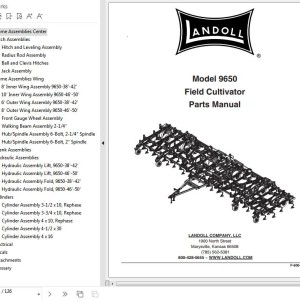 Landoll 9650 Field Cultivators Parts Manual F-606-1022