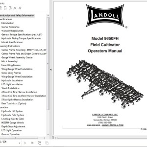 Landoll 9650FH Field Cultivators Operator’s Manual F-1090-0722