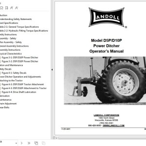 Landoll D5P D10P Power Ditcher Operator’s Manual F-351-0411