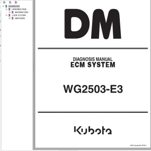 Kubota ECM Diagnostic WG2503-E3 Diagnosis Manual 9Y110-02362