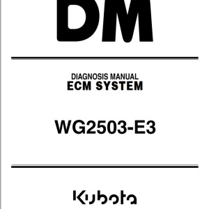 Kubota ECM Diagnostic WG2503-E3 Diagnosis Manual F-1027-0219
