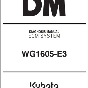 Kubota WG1605-E3 Diagnosis Manual F-1121-0921