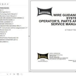 Landguide SLT Wire Guidance System Operator's Parts And Service Manual F-481-0208