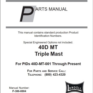 Landoll Pivotmast Series III Parts Manual