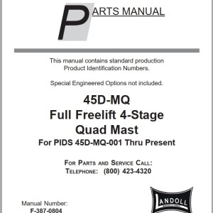 Landoll 45D-MQ Full Freelift 4-Stage Quad Mast Part Manual F-387-0804