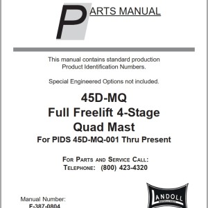 Landoll 45D Quad Mast Parts Manual F-387-0804