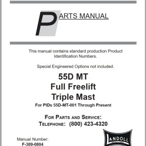 Landoll 55D MT Parts Manual F-389-0804