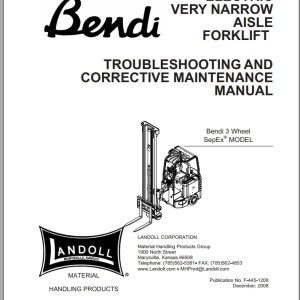 Landoll Bendi 3 Wheel SepEx Troubleshooting And Corrective Maintenance Manual F-445-1208