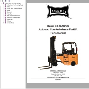 Landoll Bendi B3-30 AC DS Parts Manual F-908-0921