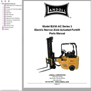 Landoll Bendi B3-30 AC Series Parts Manual F-549-1111